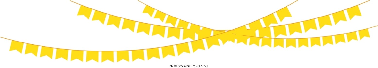 Carnival garland with flags. Decorative colorful party pennants for birthday celebration