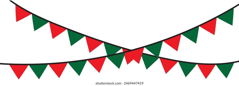 Carnival garland with flags. Decorative colorful flags for party and others occasion. 11:11
