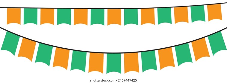 Carnival garland with flags. Decorative colorful flags for party and others occasion. 11:11