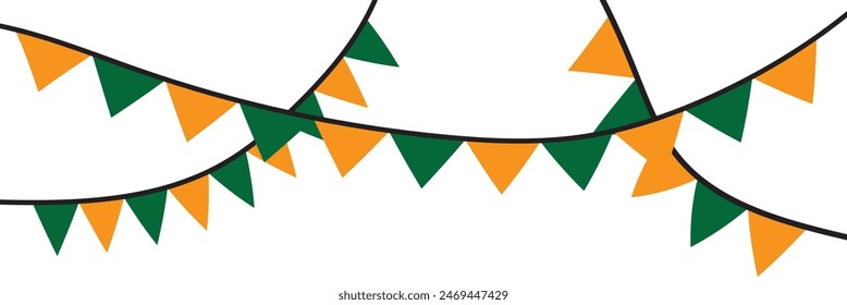 Carnival garland with flags. Decorative colorful flags for party and others occasion. 11:11