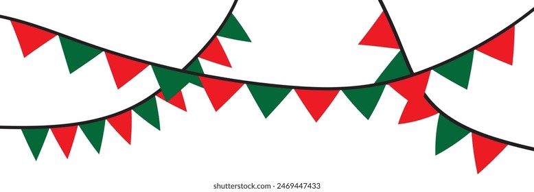 Carnival garland with flags. Decorative colorful flags for party and others occasion. 11:11