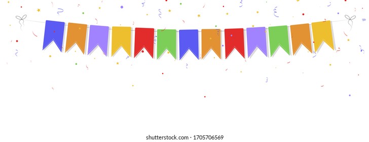 Carnival Garland Flags Festive Multicolored Buntings Stock Vector 