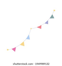 Carnival garland with flags. Festive multicolored buntings for holiday design