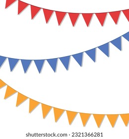 Carnival Garland With Flags Icon Vector Design.