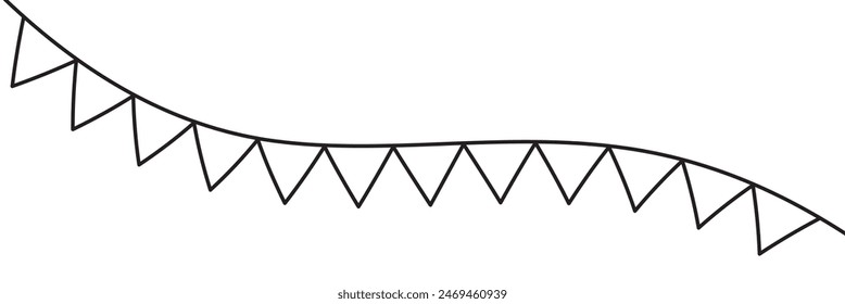 Carnival garland with flags.Birthday, party and holiday decoration elements vector flags. Decorative colorful party pennants for birthday celebration. 11:11