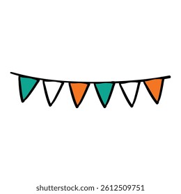 carnival garland st. patrick day doodle vector illustration hand drawn cartoon