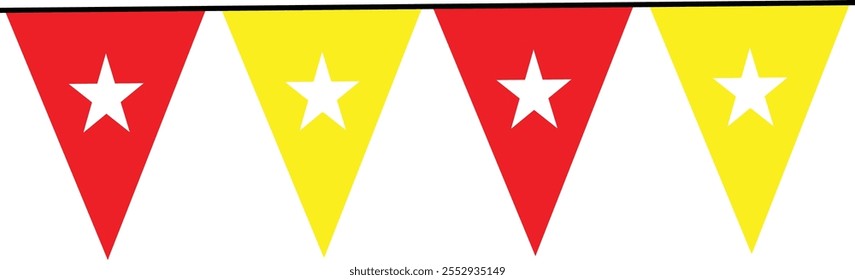 Guirnalda de carnaval con diseño de Vector de banderas triangulares. Banderas de banderines de colores para cumpleaños, fiesta, celebración. Vector eps10