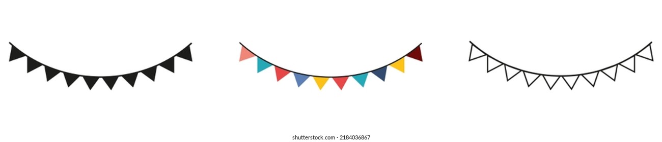 Carnival garlands. Form of holiday garlands. Vector icons. eps10