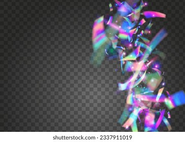 Glare del Carnaval. Fondo Retro Resumen. Aceite brillante. Arte festivo. Textura disco rosada. Volante brillante. Cayendo Confetti. Fondo Glitch. Violet Carnival Glare