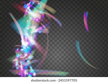 Carnival Glitter. Foil Christmas Illustration. 3d Burst. Disco Background. Happy Concept. Purple Retro Effect. Falling Poster. Unicorn Banner. Blue Carnival Glitter