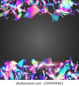 Carnival Glitter. Modern Foil. Disco Colorful Template. Shiny Flyer. Blue Blur Confetti. Bokeh Tinsel. Iridescent Glare. Luxury Art. Purple Carnival Glitter