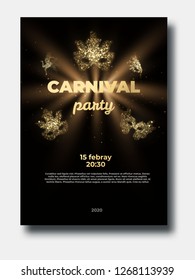 carnival gold glitter background place for text