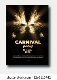 carnival gold glitter background place for text