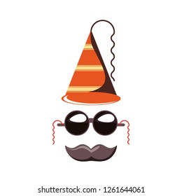 carnival hat accessory with sunglasses and mustache