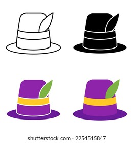 Carnival Hat in flat style isolated