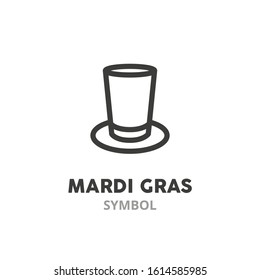 Carnival hat thin line icon. Mardi Gras, carnival. Vector illustration symbol elements for web design