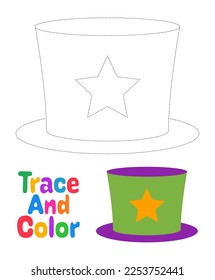 Carnival Hat tracing worksheet for kids