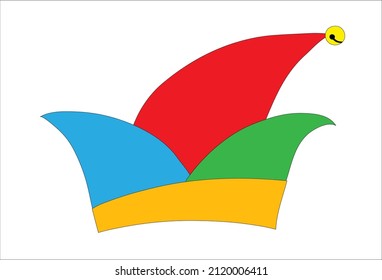 Carnival hat,
traditional german carnival foolscap, 
Vector illustration isolated on white background
