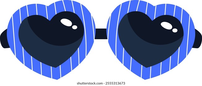 Carnival Heart Glasses For Purim Vector Illustration