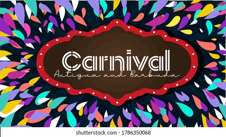 carnival holiday antigua and Barbuda vector black colorful design