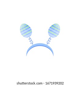 Carnival hoop on the head. Cartoon vector  headband with Easter egg isolated on white background. Attribute of costume.