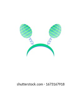 Carnival hoop on the head. Cartoon vector  headband with Easter egg isolated on white background. Attribute of costume.