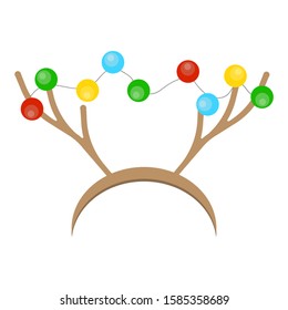 Carnival hoop on the head. For Christmas, festival, party, holidays costume. Attribute of costume.