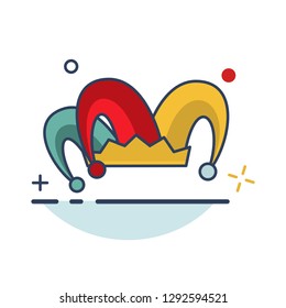 Carnival Icon | Cockscomb Icon - with Outline Filled Style