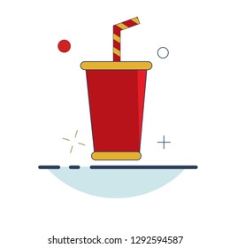 Carnival Icon | Cup Drink Icon - with Outline Filled Style