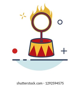 Carnival Icon | Fire Ring Circus Icon - with Outline Filled Style