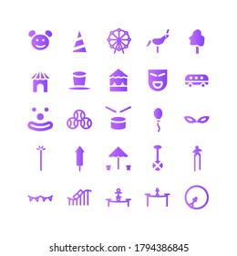 Carnival icon set vector gradient for website, mobile app, presentation, social media. Suitable for user interface and user experience.
