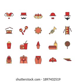 Carnival Icon Set, Vector Illustration perfect for you web, mobile or content