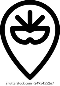icono del carnaval. Diseño De Estilo Lineal Delgado Aislado Sobre Fondo Blanco