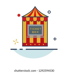 Carnival Icon  Ticket Box Icon - with Outline Filled Style