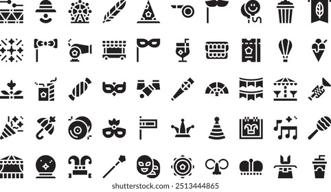 Carnival icons High-Quality Vector Icons Collection with Editable Stroke. Ideal for Professional and Creative Projects.