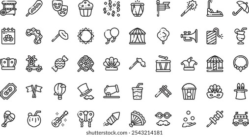 Carnival icons High-Quality Vector Icons Collection with Editable Stroke. Ideal for Professional and Creative Projects.