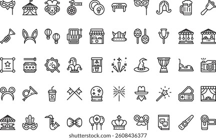 Carnival icons High-Quality Vector Icons Collection with Editable Stroke. Ideal for Professional and Creative Projects