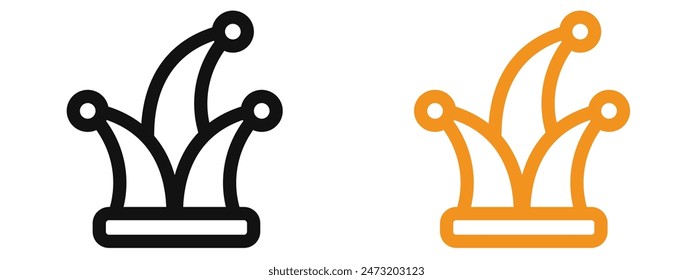 Carnival Jester Hat Icon Ideal for Festive and Party Themes