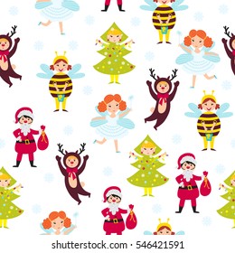 Carnival kids seamless pattern vector.