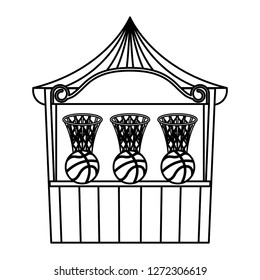 carnival kiosk with basket balloons