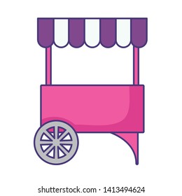 carnival kiosk with parasol isolated icon