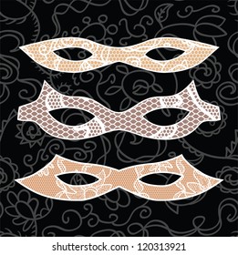 Carnival lacy mask set. Vector illustration