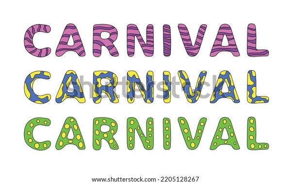 Carnival Lettering Abstract Word Carnival Banner Stock Vector (Royalty ...