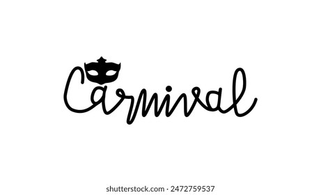 Carnival, lettering, black isolated silhouette