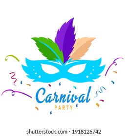 Carnival Lettering with colorful party ribbons