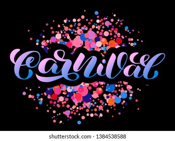 Carnival lettering. Word for banner or poster. Vector illustration