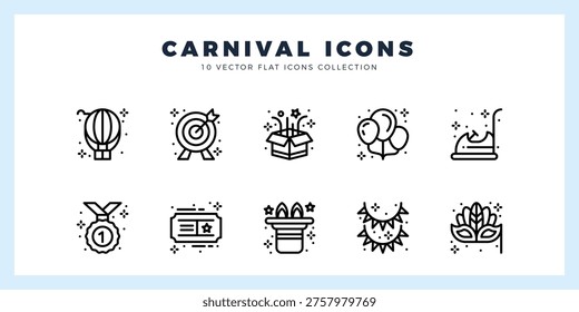 Carnival Lineal icon pack. vector illustration.