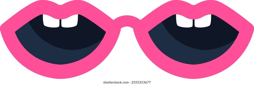 Carnival Lips Glasses For Purim Vector Illustration