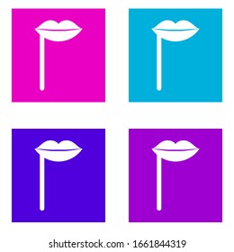 Karneval-Lippen-Symbol. Einfache Vektorillustration von Partylon-Farbsets für Benutzeroberfläche und UX, Website oder mobile Anwendungen