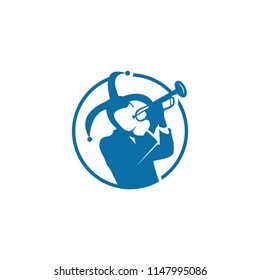 carnival logo modern round blue parade party activity illustration, icon, event or design template